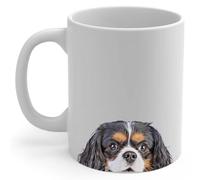 Tazze Curious Tricolor Cavalier King Charles Spaniel Peeking Look Out Colorata Tazza In Ceramica Con Manico Mug In Porcellana Per Thè Anniversario Latte