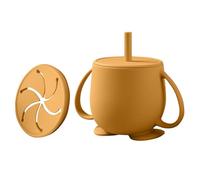 Tazze da allenamento per bambini - Tazza da allenamento in silicone per bambini Tazza da allenamento per bambini - Coperchi in silicone e manico per presa, tazza da allenamento infrangibile per 6-12