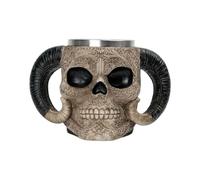 Tazze da bere con teschio, da caffè con scheletro in resina, da birra con intaglio 3D a doppio lato, per festa del papà, bar, feste di Halloween