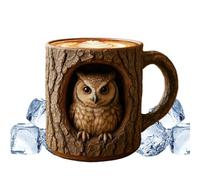 Tazze da caffè 3D da 325 ml, motivo animali con buco d'albero, tazze riutilizzabili per lavoro mattutino, momenti rilassanti, casa, feste di compleanno, fine settimana e libero