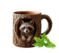 Tazze da caffè 3D da 325 ml, motivo animali con buco d'albero, tazze riutilizzabili per lavoro mattutino, momenti rilassanti, casa, feste di compleanno, fine settimana personale, libero