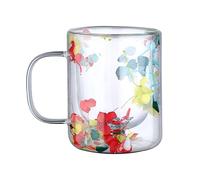 Tazze da caffè a doppia parete in , tazze in a doppia parete - 250 ml di fiori secchi chiedendo stile e comfort | Tazze di a fiori, piatti in estetici per