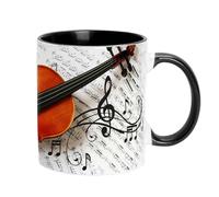 Tazze Da Caffè A Tema Musicale - Set Di Tumbler In Ceramica Hotcup, Regalo Di Jazzware Artistico | Vaso Di Modello Di Fiala Di Sipper Mornware, Becher A Javawar