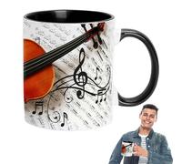 Tazze da caffè a tema musicale,tazze da caffè musicali,Tazza da viaggio per chitarra | Chitarre Piano violino 350ml tazza in ceramica, tazze da ufficio, tè divertente
