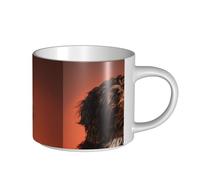 Tazze da caffè, colazione, tazza da latte d'avena, tazza da tè, tazza in ceramica, grande, adorabile cane Cockapoo,Bianco,Taglia unica