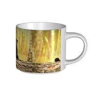Tazze da caffè, colazione, tazza da latte d'avena, tazza da tè, tazza in ceramica, grande, animali domestici Schnauzer nano, cani neri,Bianco,Taglia unica
