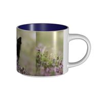 Tazze da caffè, colazione, tazza da latte d'avena, tazza da tè, tazza in ceramica, grande, Border Collie Lawn Black, Border Collie Pets,Blu navy,Taglia unica