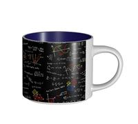 Tazze da caffè, colazione, tazza da latte d'avena, tazza da tè, tazza in ceramica, grande, con equazioni matematiche e formule matematiche,Blu navy,Taglia unica