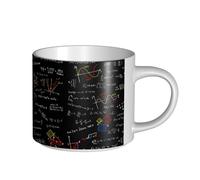 Tazze da caffè, colazione, tazza da latte d'avena, tazza da tè, tazza in ceramica, grande, con equazioni matematiche e formule matematiche,Bianco,Taglia unica
