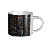Tazze da caffè, colazione, tazza da latte d'avena, tazza da tè, tazza in ceramica, grande, formule di matematica e fisica,Bianco,Taglia unica