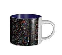 Tazze da caffè, colazione, tazza da latte d'avena, tazza da tè, tazza in ceramica, grande, formule di matematica e fisica,Blu navy,Taglia unica