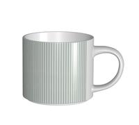 Tazze da caffè, colazione, tazza da latte d'avena, tazza da tè, tazza in ceramica, grande, rivestimento per materasso, a righe strette, in verde muschio e bianco,Bianco,Taglia unica