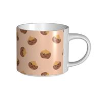 Tazze da caffè, colazione, tazza da latte d'avena, tazza da tè, tazza in ceramica, grandi, belle castagne,Bianco,Taglia unica
