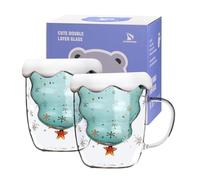 Tazze da caffè con albero di Natale Tazze carine con coperchio Tazza da tè Tazza da latte Tazzina Espresso I migliori regali di Natale per le donne Bambini ragazze (Coppie dell'albero di Natale)