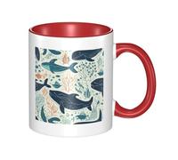 Tazze da caffè con manico a forma di balena sottomarina, grandi tazze in porcellana da 11 once per bevande calde de, tazze da tè in ceramica per uomini e donne, divertenti tazze da caffè, regalo di