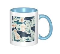 Tazze da caffè con manico a forma di balena sottomarina, grandi tazze in porcellana da 11 once per bevande calde de, tazze da tè in ceramica per uomini e donne, divertenti tazze da caffè, regalo di