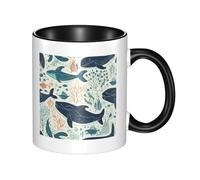 Tazze da caffè con manico a forma di balena sottomarina, grandi tazze in porcellana da 11 once per bevande calde de, tazze da tè in ceramica per uomini e donne, divertenti tazze da caffè, regalo di
