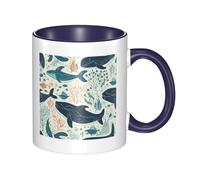 Tazze da caffè con manico a forma di balena sottomarina, grandi tazze in porcellana da 11 once per bevande calde de, tazze da tè in ceramica per uomini e donne, divertenti tazze da caffè, regalo di