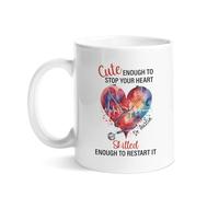 Tazze Da Caffè Con Manico Tazza Da Caffe Cute Enough To Stop Your Heart Skilled Enough To Restart It Personalizzabile Ceramica Mugs Per Ufficio Festa Caffè E Tè 330Ml