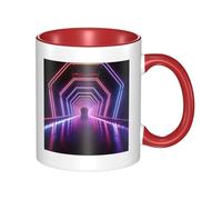 Tazze da caffè con tunnel di luci al neon con manico, 11 once, grandi tazze in porcellana per bevande calde de, tazze da tè in ceramica per uomini e donne, divertenti tazze da caffè, regalo di inaug
