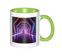 Tazze da caffè con tunnel di luci al neon con manico, 11 once, grandi tazze in porcellana per bevande calde de, tazze da tè in ceramica per uomini e donne, divertenti tazze da caffè, regalo di inaug