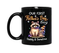 Tazze Da Caffè Daddy And Baby Racoon Tazzine Da Caffè,Divertenti,Moderne,Tazza Da Caffe Per Caffè E Tè Papà Lavoro 330Ml