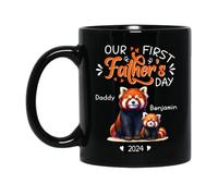 Tazze Da Caffè Daddy And Baby Red Panda Ceramica Mugs,Divertenti,Particolari,Tazza In Ceramica Per Festa Della Mamma Compleanno Caffè E Tè 330Ml