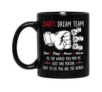Tazze Da Caffè Dad'S Dream Team To The World You May Be Ceramica Mugs,Multicolore,Stampata,Tazza In Ceramica Per Ufficio Nonna Festa 330Ml