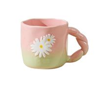 Tazze da caffè Daisy in ceramica, 400 ml, tazze da bere con manico, bicchieri resistenti al calore, tazza per tè, caffè, latte, birra creativa, per donne, uomini, dis