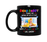 Tazze Da Caffè Dear Daddy Thanks For Wiping My Ass And Stuff Ceramica Mugs,Moderne,Personalizzabile,Tazza Da Caffe Per Papà Donna Festa 330Ml