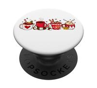 Tazze da caffè di Natale Art Latte Lovers Natale pigiama caffè PopSockets PopGrip Adesivo