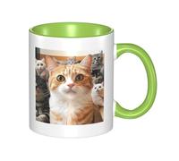 Tazze da caffè divertenti a forma di gatto con manico, grandi 11 once, in porcellana, per bevande calde de, tazze da tè in ceramica per uomini e donne, divertenti tazze da caffè, regalo di inauguraz