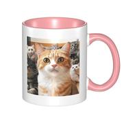 Tazze da caffè divertenti a forma di gatto con manico, grandi 11 once, in porcellana, per bevande calde de, tazze da tè in ceramica per uomini e donne, divertenti tazze da caffè, regalo di inauguraz