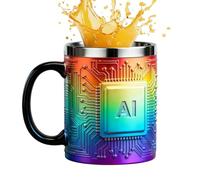 Tazze da caffè, divertenti e innovative a tema tecnologico, decorazione per la casa a forma di chip, in acciaio, per il freddo, picnic, acqua, falò, tè, escursioni, feste, whisky