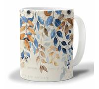 Tazze Da Caffè Fall Retro Hand Painted Flower Eucalyptus Leaves Divertente Tazze Caffe Con Manici Tazza Colazione Porcellana Per Moglie Thè Anniversario