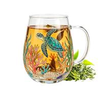 Tazze da caffè floreali decorative vintage colibrì Wildflower Drinkware | Bicchieri di vetro dipinti con disegni per caffè freddo, succo, acqua, vino, bevande, festa della mamma, compleanno
