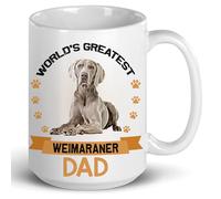 Tazze Da Caffè Grey Weimaraner World'S Greatest Pet Dad 330Ml Tazza Classica In Ceramica Mug Per Ufficio Donna Cappuccino