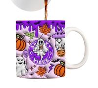 Tazze Da Caffè Halloween,Tazza Con Motivo Fantasma Per La Festa - Calice in Ceramica da 350ml con Manico Ideale per Autunno Regalo Compleanno Donna Ragazza Festività