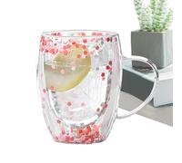Tazze da caffè in a doppia parete, 350 ml, simpatica tazza da caffè in trasparente isolato, grande capacità, resistente al calore, per latte macchiato, tazza per donne e ragazze