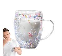 Tazze da caffè in a doppia parete,Tazze da caffè in a doppia parete, Tazza da in isolante trasparente da 350 ml, Tazza in leggera e di grande capacità per bevande calde e fredde, bicchieri da do