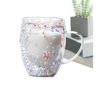 Tazze da caffè in a doppio isolamento, 350 ml, simpatica da caffè in trasparente, leggera e resistente al calore, per bevande calde e fredde