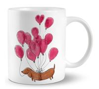 Tazze Da Caffè In Ceramica Dachshundweiner Dog With Pink Balloon Design Resistenti Tazze Da Caffè Divertente Tazza In Porcellana Per Thè Home Moglie