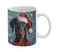 Tazze Da Caffè In Ceramica Dog Christmas Snowflakes Doberman Pinscher Dog Statement Tazze Da Caffè Colorata Tazza Colazione Porcellana Per Moglie Anniversario Thè