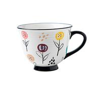 Tazze da caffè in ceramica, Tazza da caffè con fiori dipinti a mano, tazza in ceramica squisita, for la colazione tendenza personale, for ragazza carina, tè manico creativo