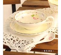 Tazze da caffè in ceramica, Tazza da caffè con motivo floreale, set 150 ml, tè in ceramica Phnom Penh, tazza e piattino for l'ora del, in porcellana