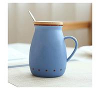 Tazze da caffè in ceramica, Tazza da caffè in ceramica in stile retrò con coperchio e cucchiaio in acciaio inossidabile, tazza for la colazione multiuso, adatta for ufficio casa, tè