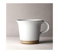 Tazze da caffè in ceramica, Tazza da tè in ceramica antica grezza 6,3 once, tazza bianca, for la colazione, for il latte, fatta a mano for donne e uomini, ottima, un colore - S(L)
