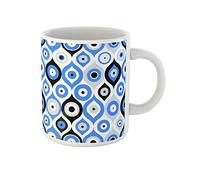 Tazze Da Caffè In Ceramica Turkish Evil Eye Bead Good Luck Oriental Ottoman Pattern Retrò Tazza In Ceramica Con Manico Tazza Da Tè Per Quotidiano Anniversario Fidanzata