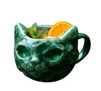Tazze da caffè in cristallo - Vaso con figura felina, porta bevande trasparente, esperienza di bere ispirata agli animali scolpiti, accento decorativo di presentazione in vetro | per sala da pranzo