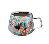 Tazze da caffè in, doppie tazze da caffè in, 200 ml, lisce con impugnatura anti-scottatura, regalo di alta qualità, per succhi di frutta, caffè, latte, bevande, 7,5 cm